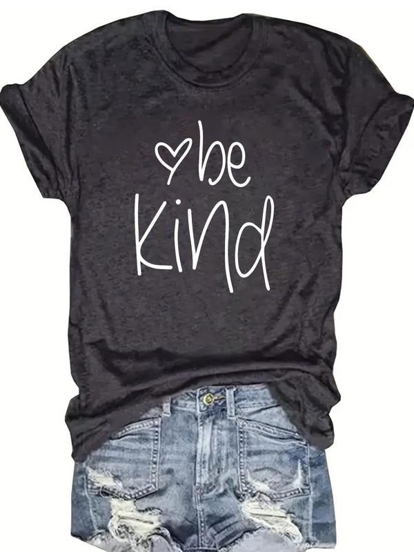 Women's Letter Print Round Neck Tee, Fashion Casual Crew Neck T-shirt for Daily Holiday Vacation Outdoor Wear, Ladies...
