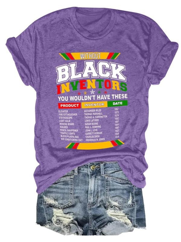 Women's Letter Print Round Neck Tee, Trendy Casual Crew Neck Short Sleeve T-Shirt for Daily Wear, Ladies All Seasons...