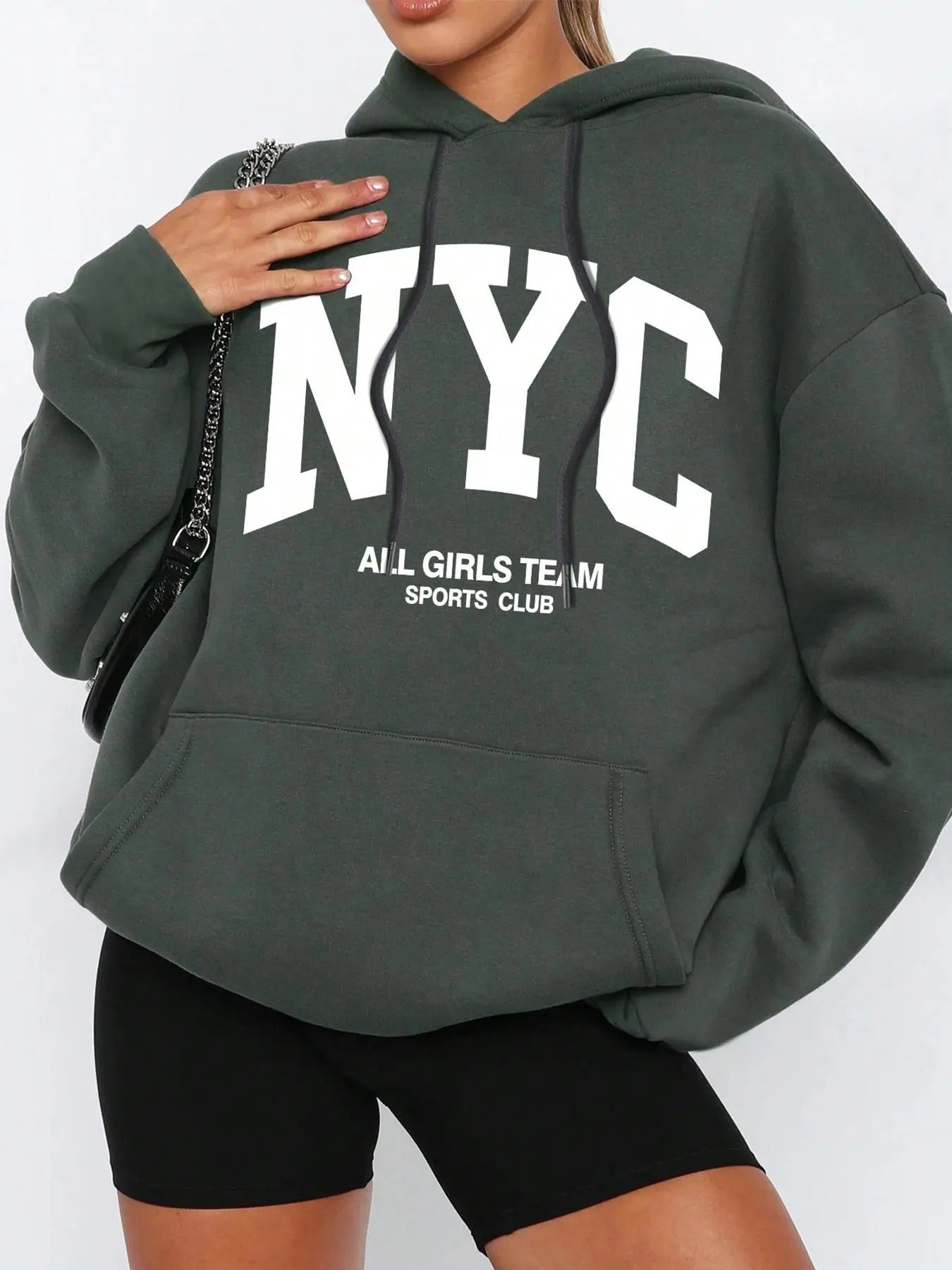 Women's Letter Print Thermal Lined Hoodie, Casual Drawstring Pocket  Hooded Sweatshirt, Ladies Fall & Winter Clothes Shirt