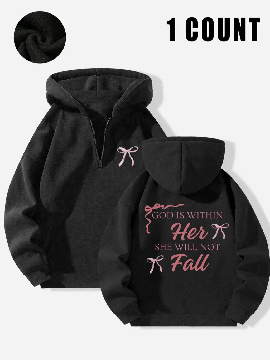Women's Letter Print Thermal Lined Hoodie, Casual Long Sleeve Hooded Sweatshirt for Spring, Ladies Clothes for Daily Wear...
