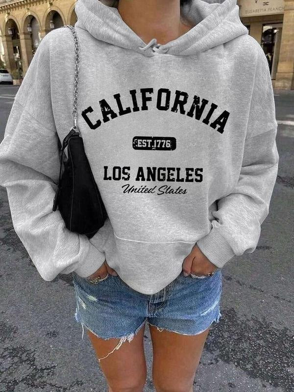 Women's Milan Italy Print Drawstring Hoodie, Fashion Casual Hooded Sweatshirt for Daily Holiday Outdoor Wear, Women Clothing for Fall & Winter, Tops style 10