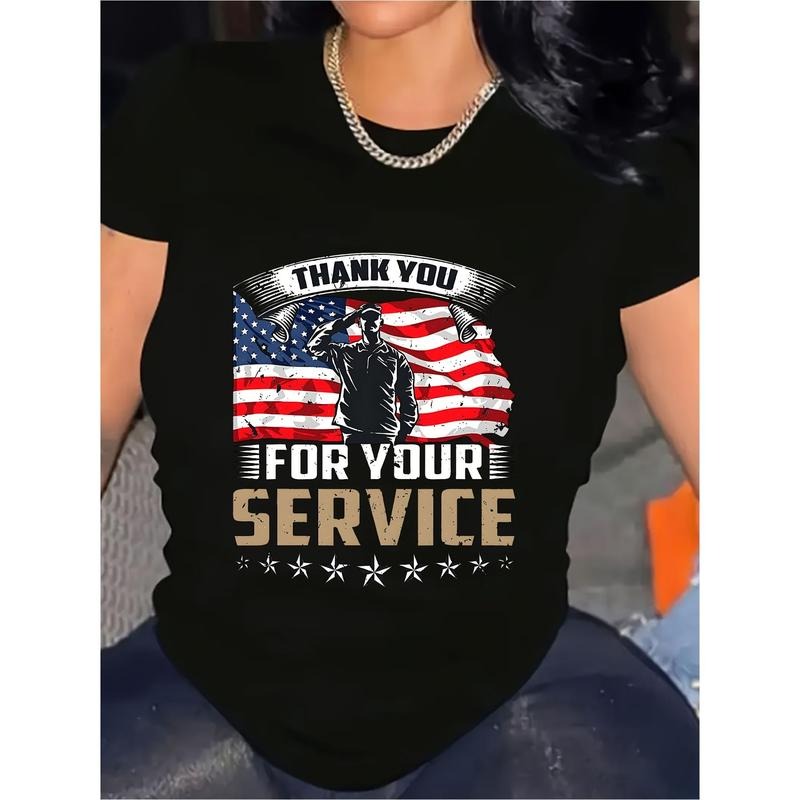 Women's Patriotic American Flag T-Shirt