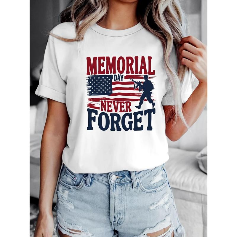 Women's Patriotic Memorial Day Cotton T-Shirt