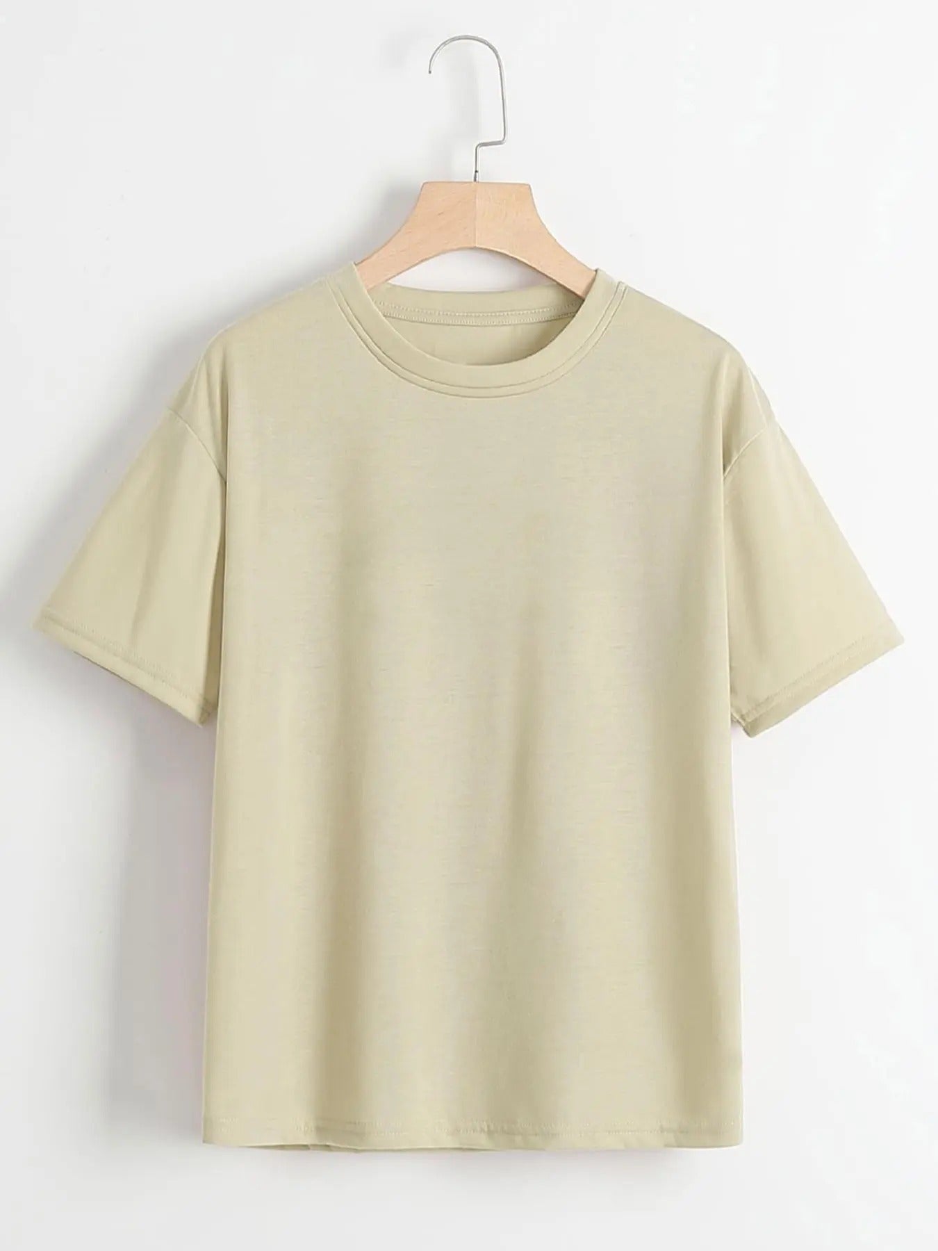 Women's Plain Round Neck Graphic Tee, Casual Short Sleeve Crew Neck T-shirt for Summer, Fashion Women's Top for Daily...