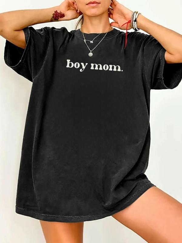 Women's Plain Round Neck Graphic Tee, Vintage Trendy Casual Short Sleeve T-shirt for Daily Wear, Ladies Summer Outfit,...