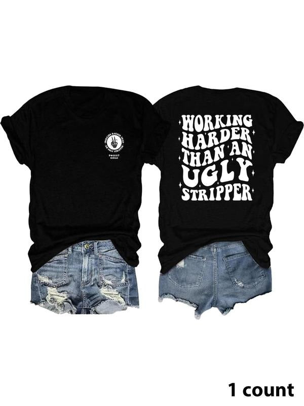 Plain Round Neck Vintage Casual Short Sleeve Daily Summer Outfitstyle{N002}4 T-Shirts, Hoodie, Sweatshirt