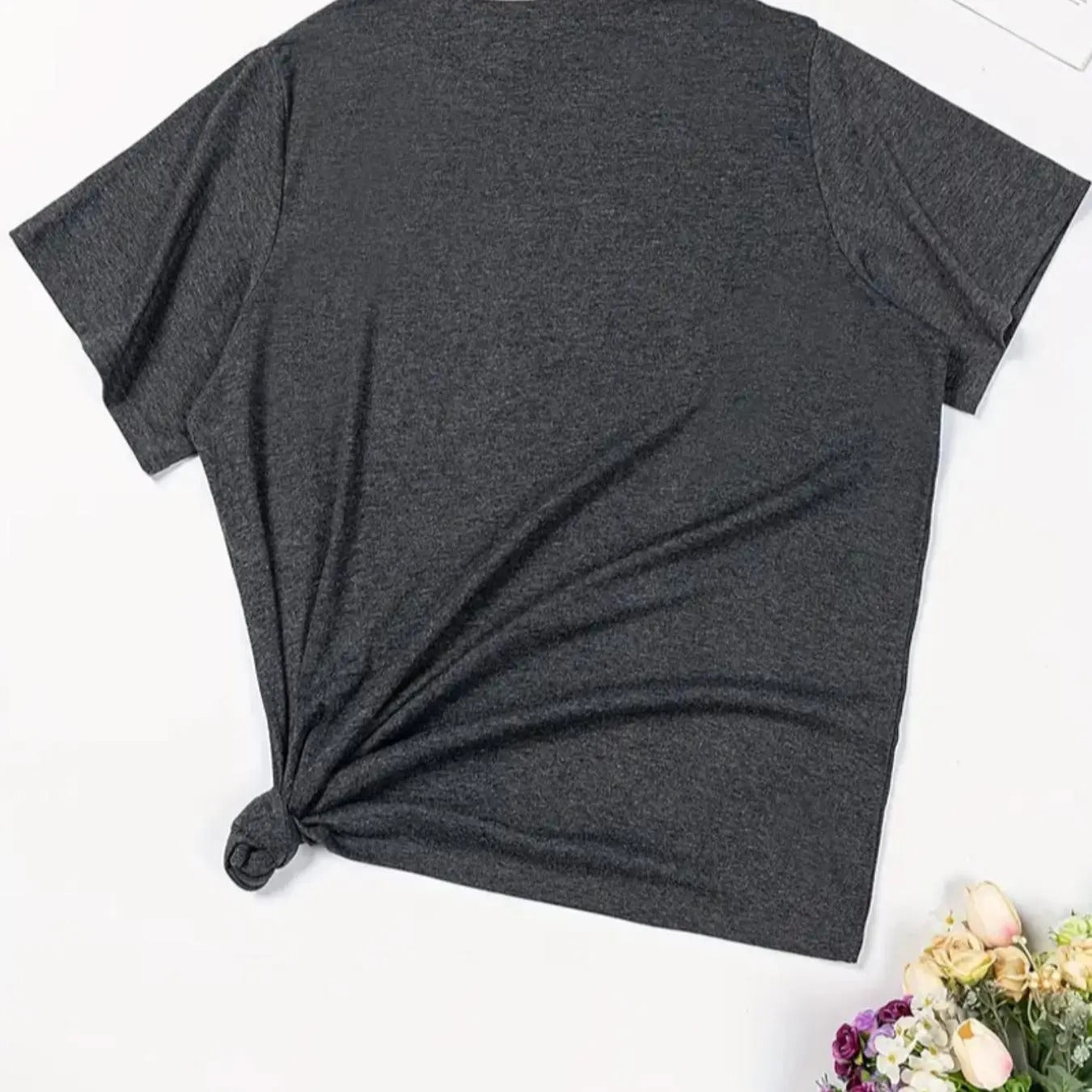 Women's Plain Round Neck Tee, Casual Short Sleeve Crew Neck T-shirt for Daily Wear, Ladies Clothes for All Seasons Hoodie...