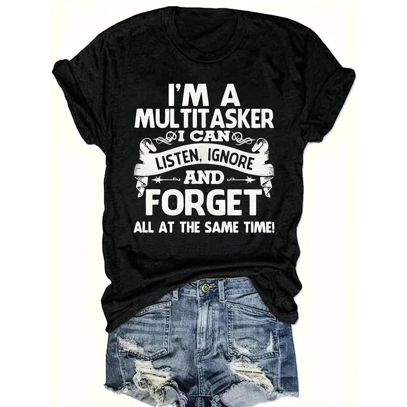 Women's Printed Short Sleeve Round Neck T-Shirt Casual Alphabet Print style 02 Hoodie Sweatshirt | PrintMintTees.com