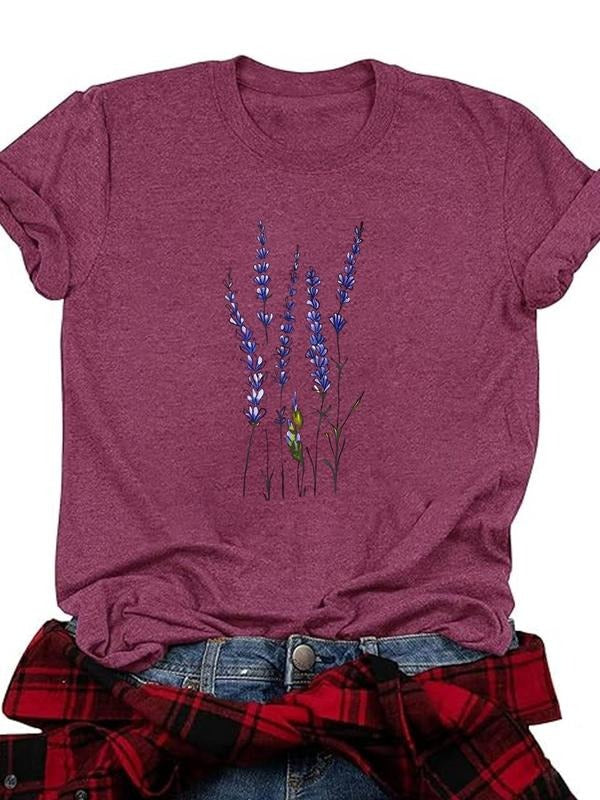 Women's Rainbow Stripe & Letter Print Round Neck Tee, Trendy Casual Crew Neck Short Sleeve T-Shirt for Daily Wear, Ladies...