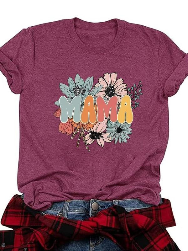 Women's Rainbow Stripe & Letter Print Round Neck Tee, Trendy Casual Crew Neck Short Sleeve T-Shirt for Daily Wear, Ladies...