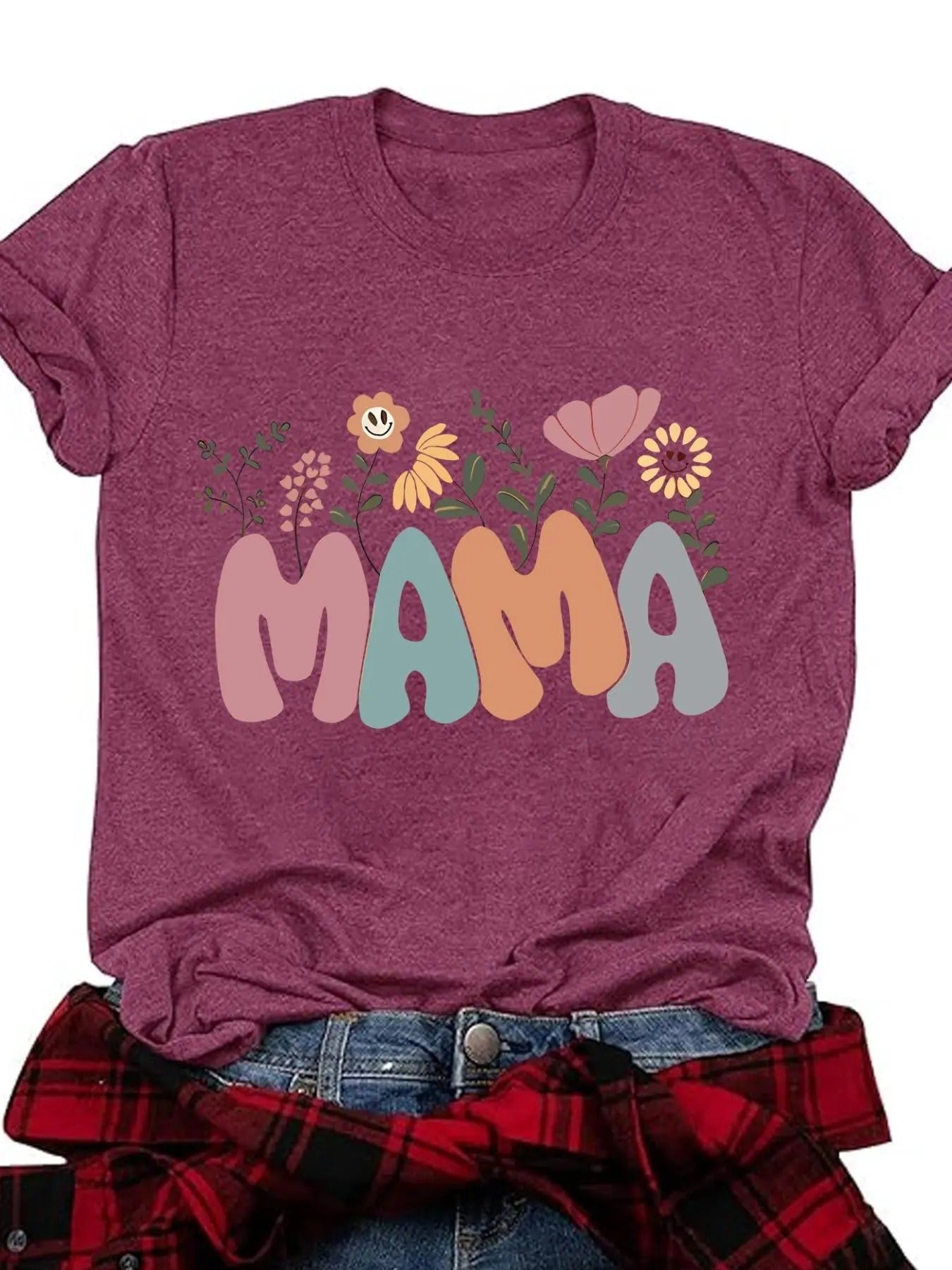 Women's Rainbow Stripe & Letter Print Round Neck Tee, Trendy Casual Short Sleeve Crew Neck T-shirt for Daily Wear, Ladies...