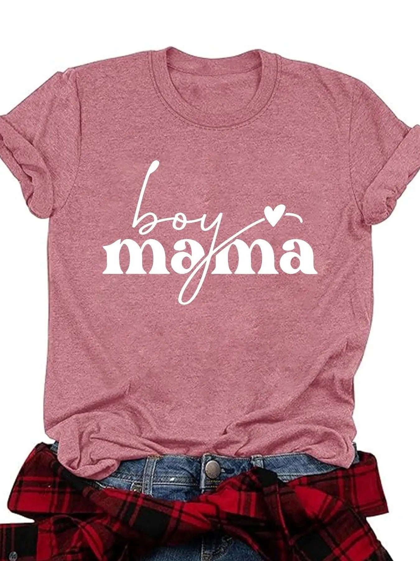 Women's Rainbow Stripe & Letter Print Round Neck Tee, Trendy Casual Short Sleeve Crew Neck T-shirt for Daily Wear, Ladies...