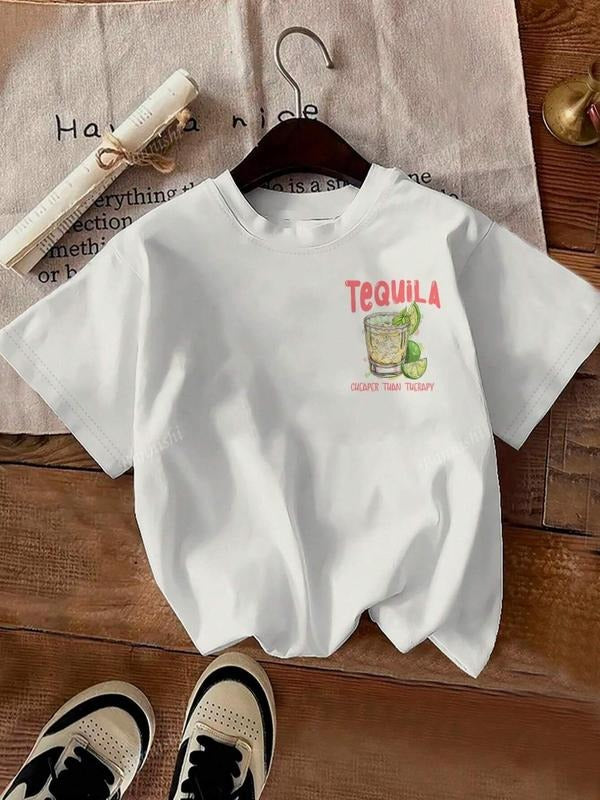 Tequila Drink Round Neck Casual Short Sleeve Crew Neck Summer Top Daily T-Shirts, Hoodie, Sweatshirt