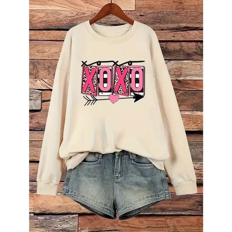 Women's Valentine's Day Sweatshirt, XOXO The Original Love Letters, Jesus Sweatshirt, Bible Verse Shirt, Christian...