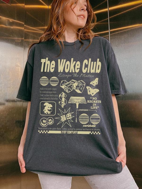 Wake Up Woke Club Round Neck Casual Short Sleeve Daily Summer Clothes Top T-Shirts, Hoodie, Sweatshirt