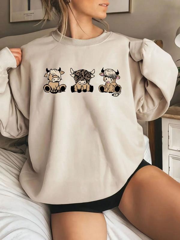 Women's Winter Warm Pullover Sweatshirt, Casual Loose-Fitting Christmas Style, Letter Pattern, Spring & Fall Fashion...