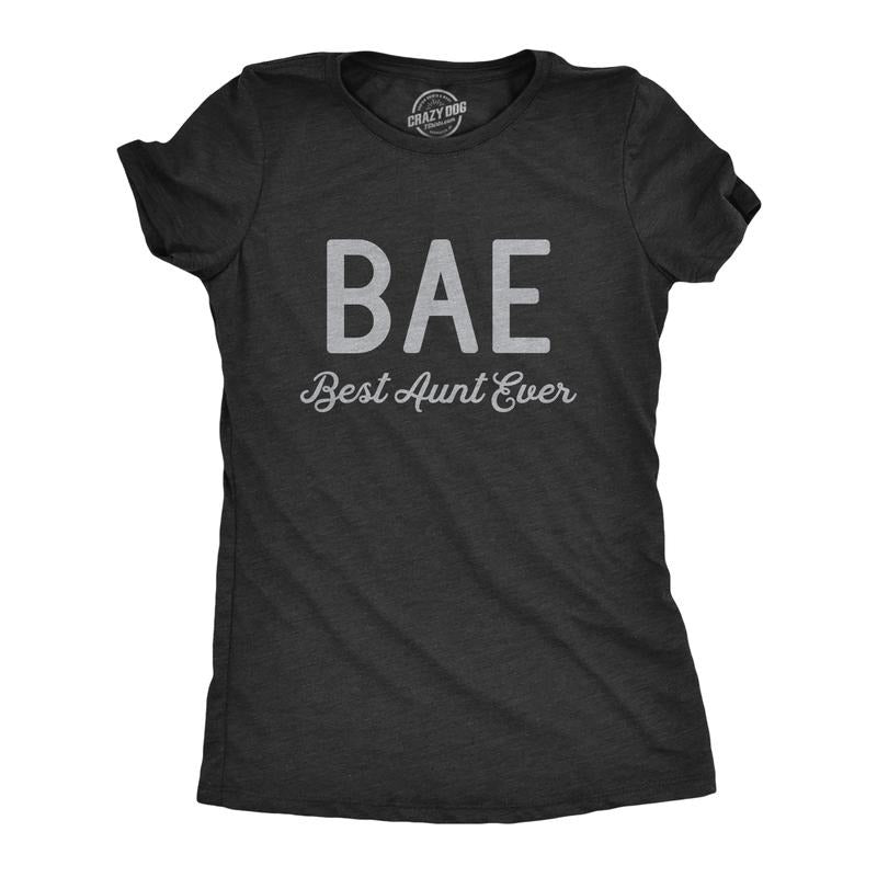 Womens BAE Best Aunt Ever T Shirt Funny Niece Nephew Family Vintage Novelty Tee Funny Womens T Shirts Cute Slimming Top...