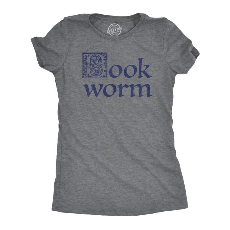 Womens Book Worm T Shirt Funny Literature Reading Lovers Tee For Ladies Funny Womens T Shirts Cute Slimming Top...