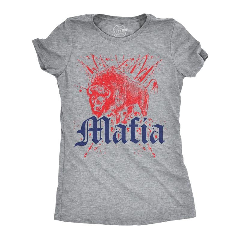 Womens Buffalo Mafia T Shirt Funny Football Graphic Novelty Tee for Ladies Funny Womens T Shirts Cute Slimming Top...