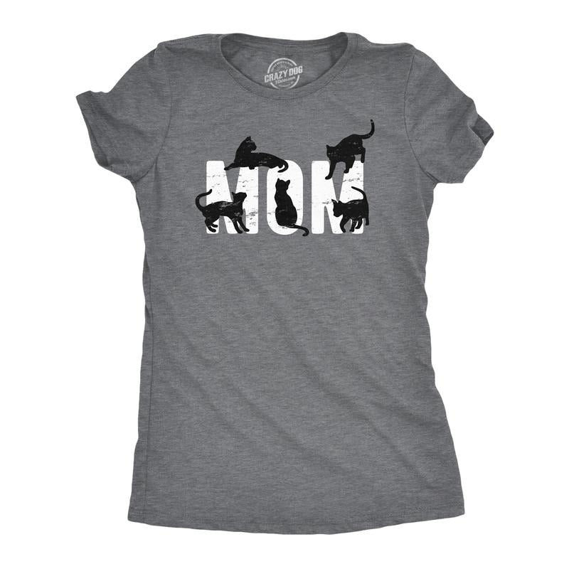 Womens Cat Mom T Shirt Funny Cute Kitten Lovers Kitty Mama Mothers Day Gift Tee For Ladies Funny Womens T Shirts Cute...