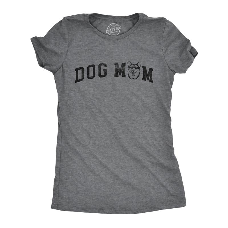 Womens Dog Mom Corgi T Shirt Funny Cute Puppy Pet Corgis Lovers Tee For Ladies Funny Womens T Shirts Cute Slimming Top...