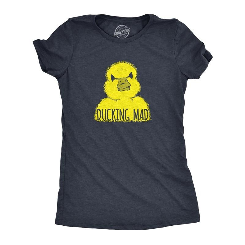 Womens Ducking Mad T Shirt Funny Angry Yellow Duck Tee for Ladies Funny Womens T Shirts Cute Slimming Top Comfortable...