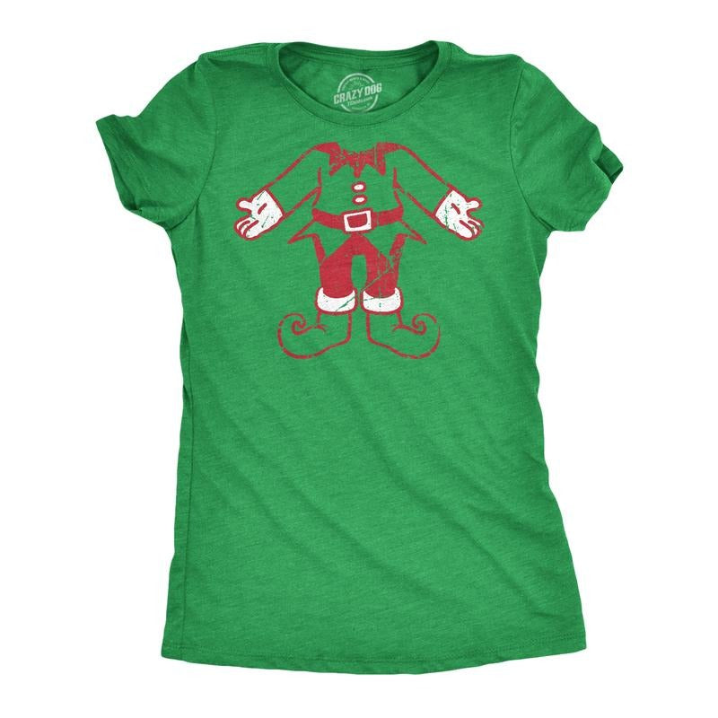 Womens Elf Body T Shirt Funny Cute Xmas Party Santas Helper Tee For Ladies Funny Womens T Shirts Cute Slimming Top...