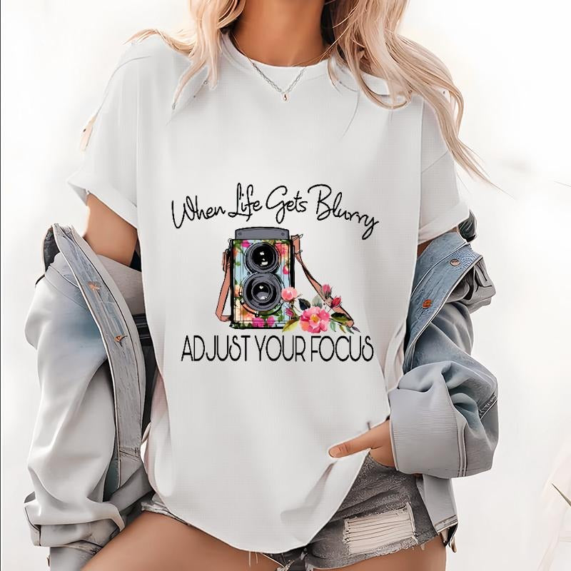 Womens Funny Adjust Your Focus Cute Photographer T-Shirt V-Neck T-Shirt style 02 Hoodie Sweatshirt | PrintMintTees.com
