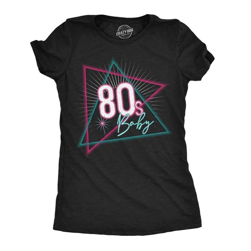 Womens Funny T Shirts 80s Baby Retro Graphic Tee for Ladies Funny Womens T Shirts Cute Slimming Top Comfortable Soft...