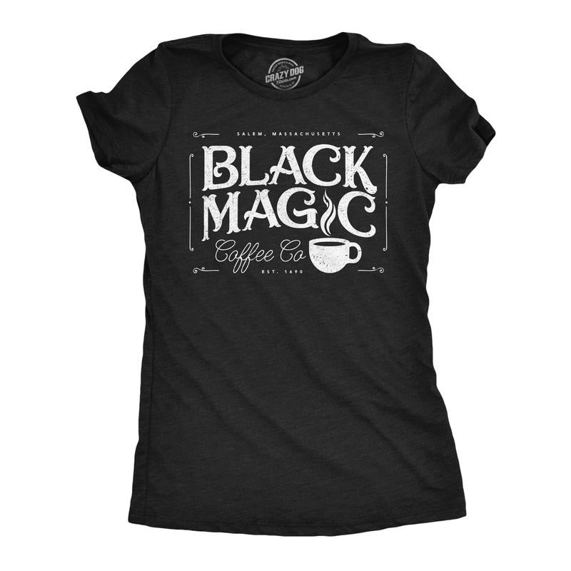 Womens Funny T Shirts Black Magic Coffee Co Sarcastic Halloween Graphic Novelty Tee For Ladies Funny Womens T Shirts Cute...