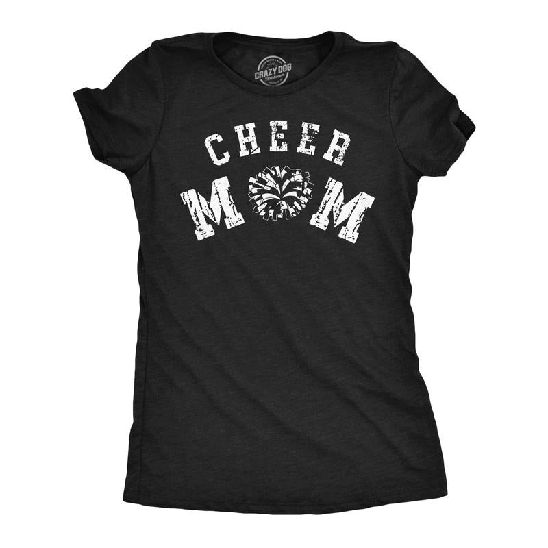 Womens Funny T Shirts Cheer Mom Sarcastic Graphic Cheerleading Novelty Tee For Ladies Funny Womens T Shirts Cute Slimming...
