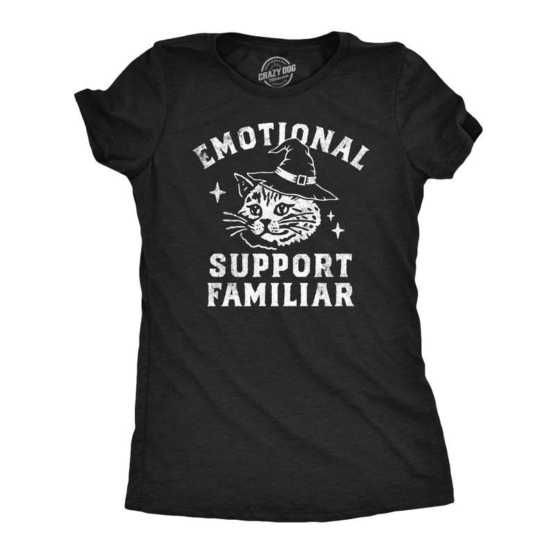 Womens Funny T Shirts Emotional Support Familiar Sarcastic Halloween Graphic Tee For Ladies Funny Womens T Shirts Cute...
