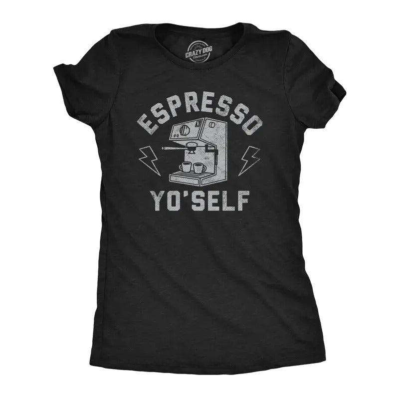 Womens Funny T Shirts Espresso Yo Self Sarcastic Caffeine Lovers Graphic Tee For Ladies Funny Womens T Shirts Cute...