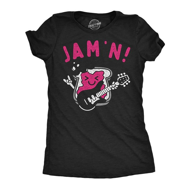 Womens Funny T Shirts Jam'n Sarcastic Rock And Roll Graphic Novelty Tee For Ladies Funny Womens T Shirts Cute Slimming...