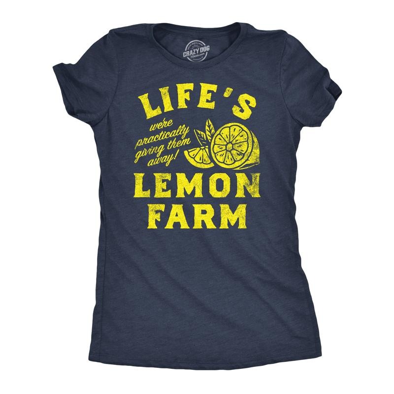 Womens Funny T Shirts Lifes Lemon Farm Sarcastic Graphic Novelty Tee For Ladies Funny Womens T Shirts Cute Slimming Top...