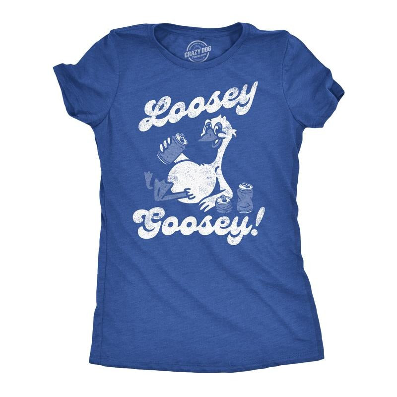 Womens Funny T Shirts Loosey Goosey Sarcastic Drinking Tee for Ladies Funny Womens T Shirts Cute Slimming Top Comfortable...