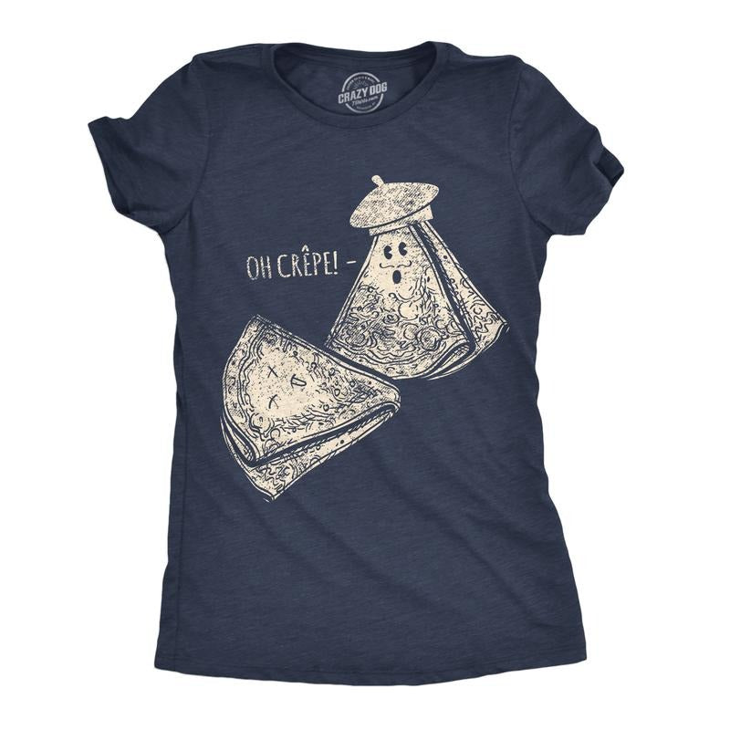Womens Funny T Shirts Oh Crepe Sarcastic Graphic Novelty Tee For Ladies Funny Womens T Shirts Cute Slimming Top...
