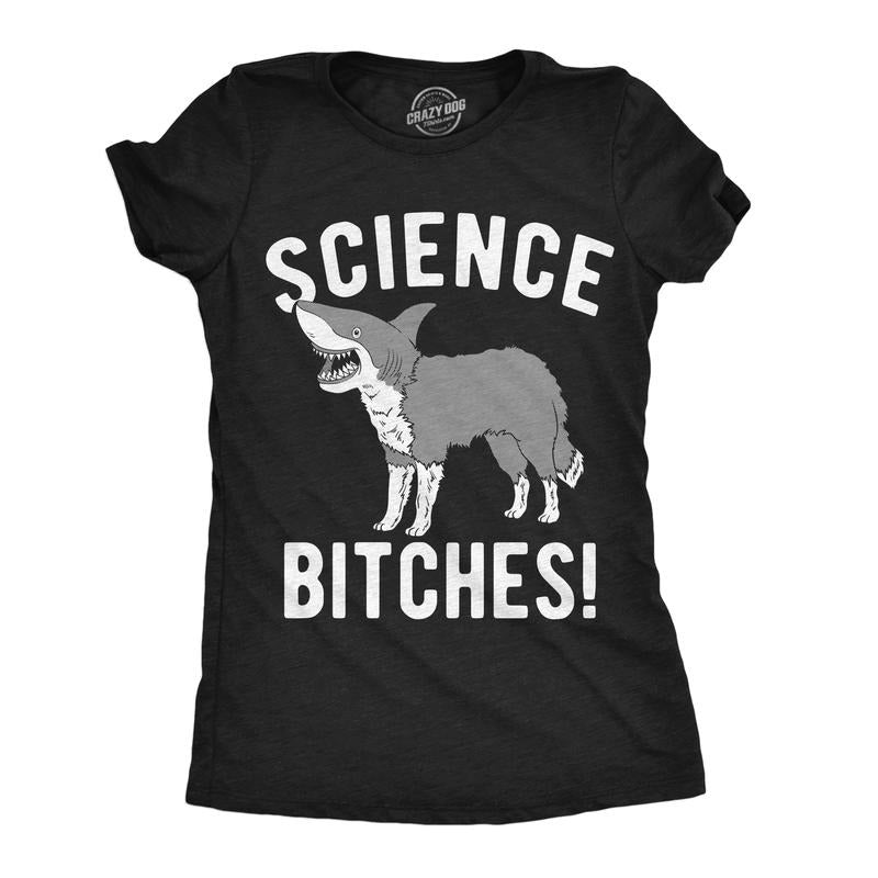 Womens Funny T Shirts Science Bitches Sarcastic Graphic Tee For Ladies Funny Womens T Shirts Cute Slimming Top...