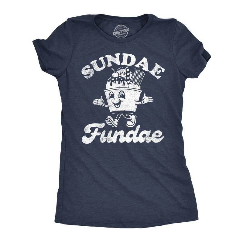 Womens Funny T Shirts Sunday Fundae Sarcastic Ice Cream Graphic Tee for Ladies Funny Womens T Shirts Cute Slimming Top...