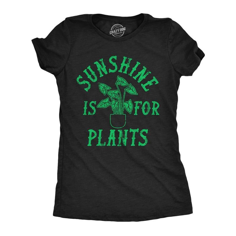 Womens Funny T Shirts Sunshine Is For Plants Sarcastic Botany Graphic Tee For Ladies Funny Womens T Shirts Cute Slimming...