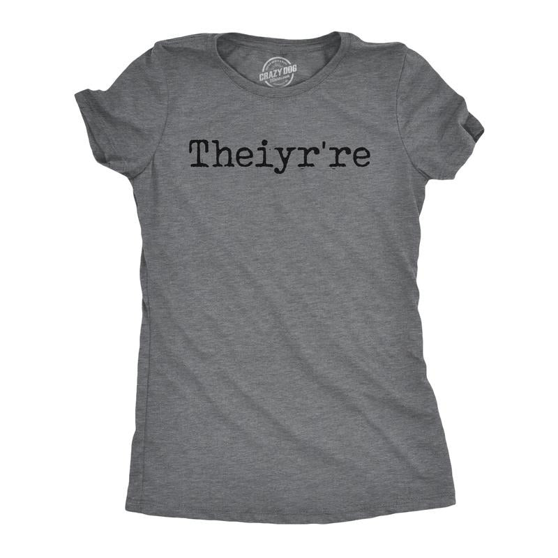 Womens Funny T Shirts Theiyr're Spelling Joke Sarcastic Tee For Ladies Funny Womens T Shirts Cute Slimming Top...