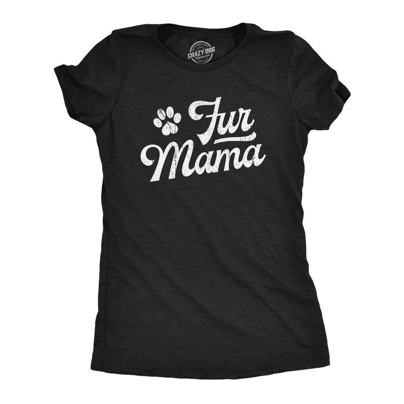 Womens Fur Mama T Shirt Funny Cute Puppy Lovers Mom Tee for Ladies Funny Womens T Shirts Cute Slimming Top Comfortable...
