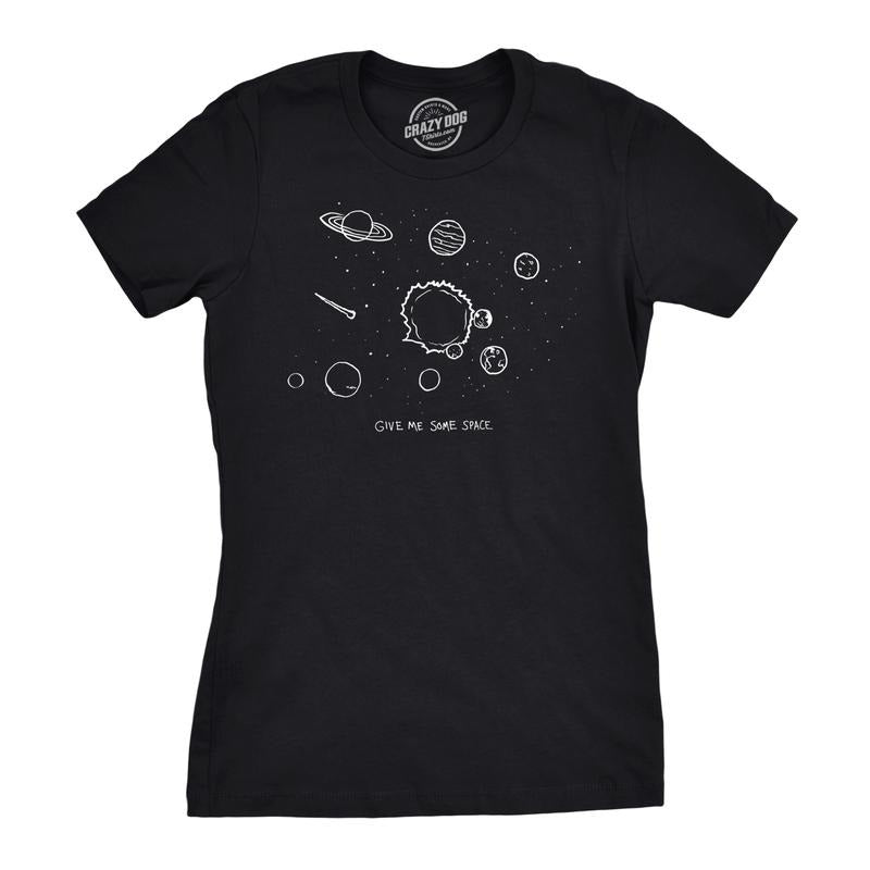 Womens Give Me Some Space T Shirt Funny Planet Science Solar System Stars Tee Funny Womens T Shirts Cute Slimming Top...