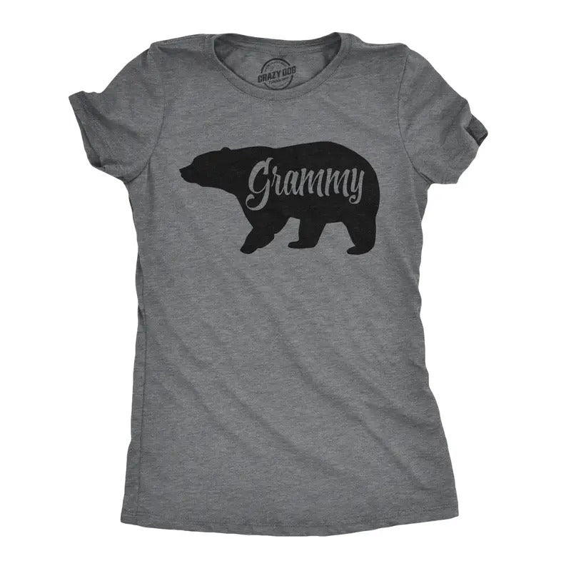 Womens Grammy Bear T shirt Cute Family Matching Funny Cool Graphic Grandma Tee Funny Womens T Shirts Cute Slimming Top...