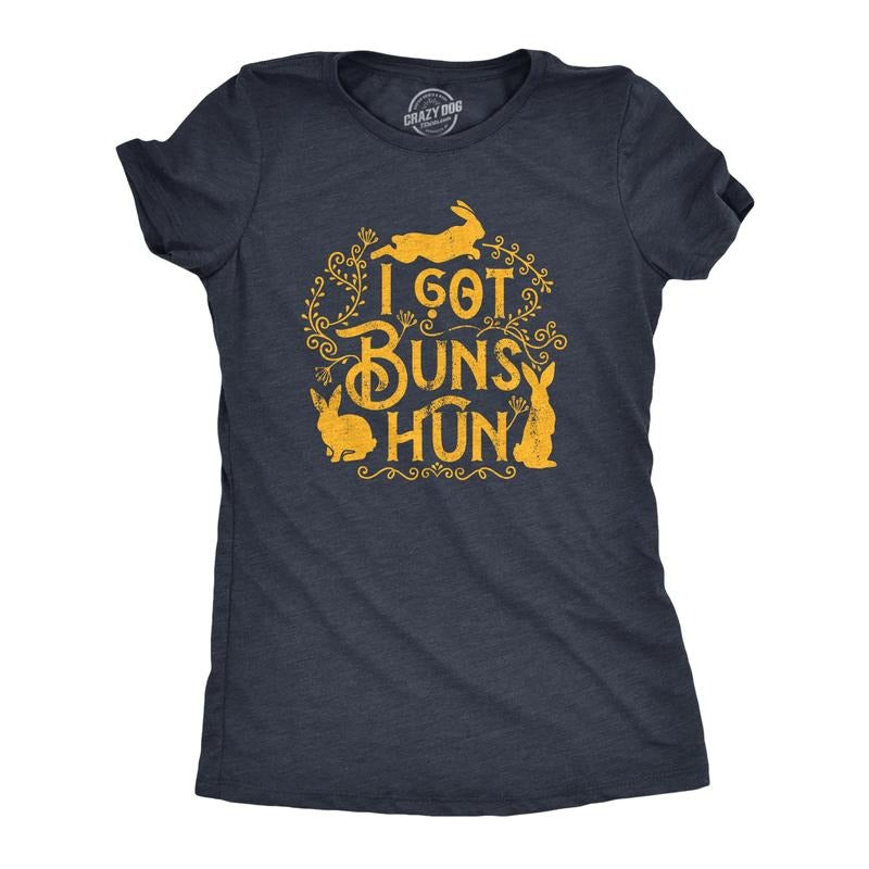 Womens I Got Buns Hun T Shirt Funny Easter Sunday Bunny Rabbit Joke Tee for Ladies Funny Womens T Shirts Cute Slimming...