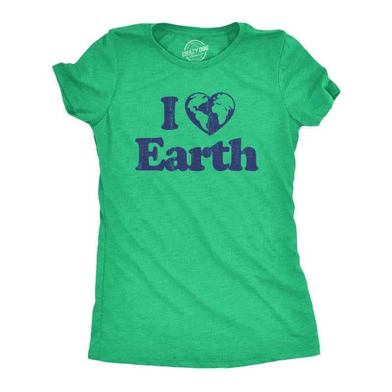 Womens I Heart Earth T Shirt Funny Cool Earth Day Nature Lovers Novelty Tee For Ladies Funny Womens T Shirts Cute...