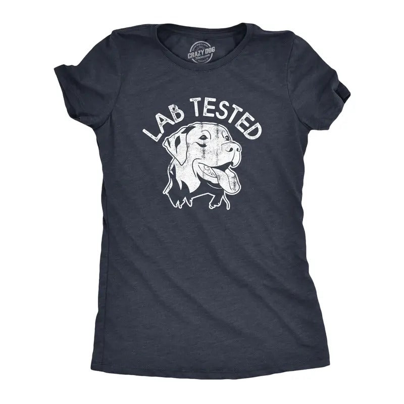 Womens Lab Tested T Shirt Funny Pet Puppy Labrador Retriever Joke Tee for Ladies Funny Womens T Shirts Cute Slimming Top...