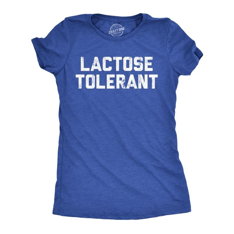Womens Lactose Tolerant T Shirt Funny Cheesy Dairy Lovers Joke Tee for Ladies Funny Womens T Shirts Cute Slimming Top...