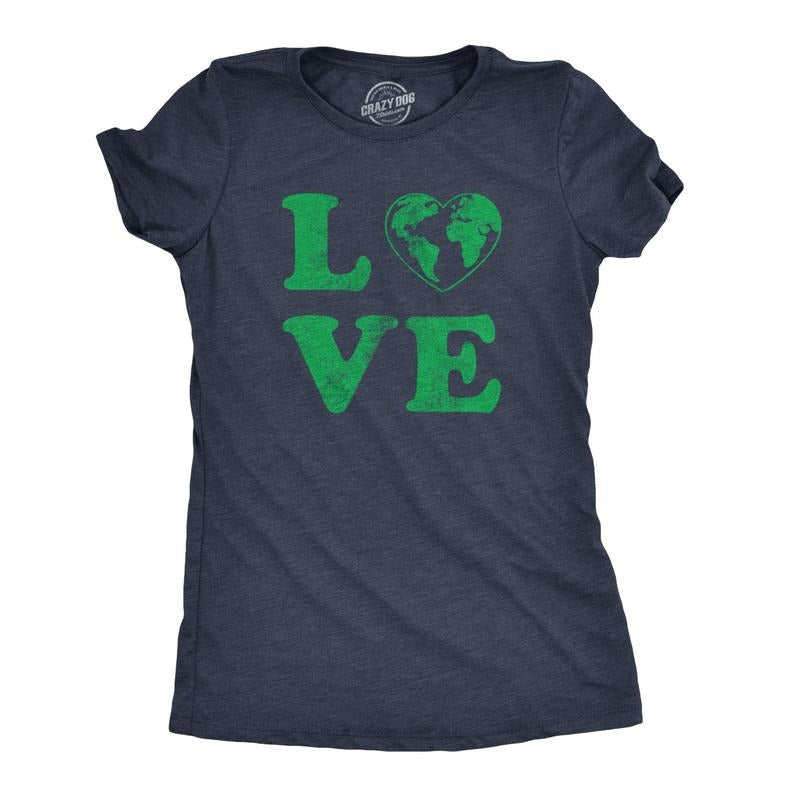Womens Love Planet Earth T Shirt Cute Environmental Awareness Tee Funny Womens T Shirts Cute Slimming Top Comfortable...
