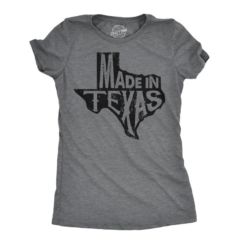 Womens Made In Texas T Shirt Funny State Hometown Pride Tee Funny Womens T Shirts Cute Slimming Top Comfortable Soft...